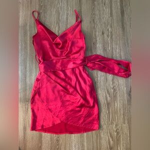 Red mini dress